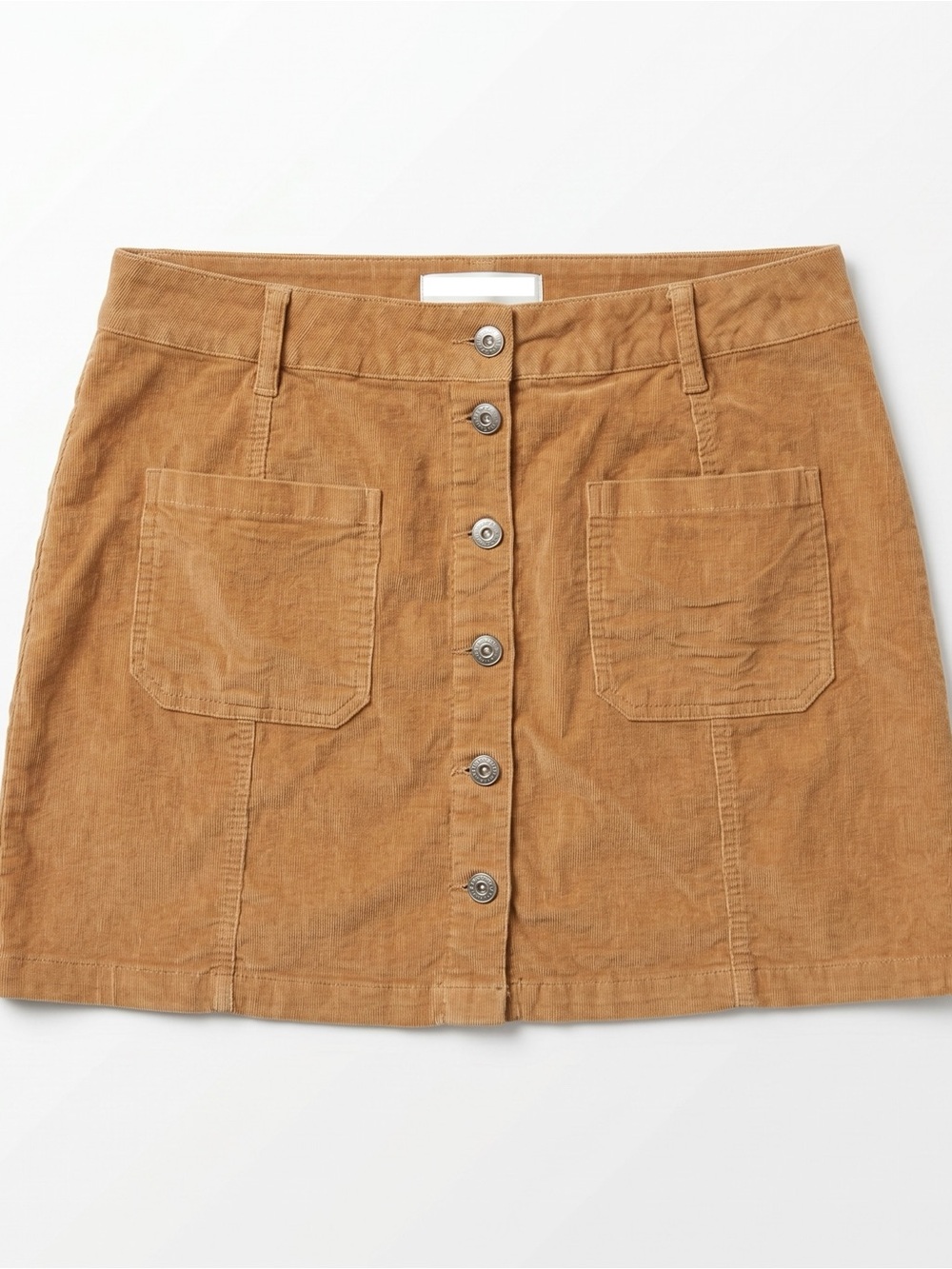 Brown Corduroy Button Skirt | 98% Cotton | Trendy Fall | Camel